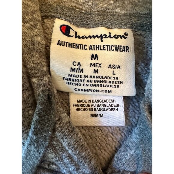 Champion IU Hoodie Medium Gray Cotton Blend Kangaroo Pocket - Picture 3 of 5